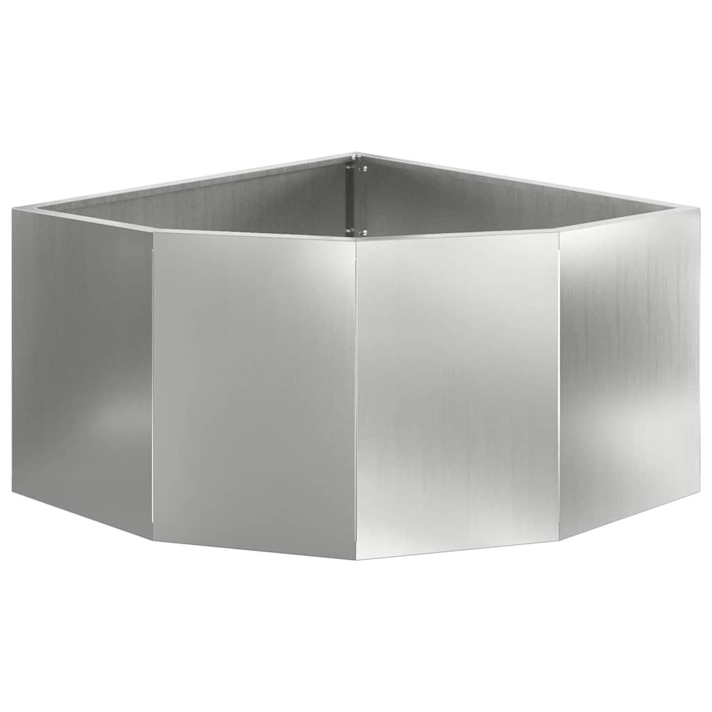 Corner Planter Silver 60 x 60 x 35 cm Galvanized Steel