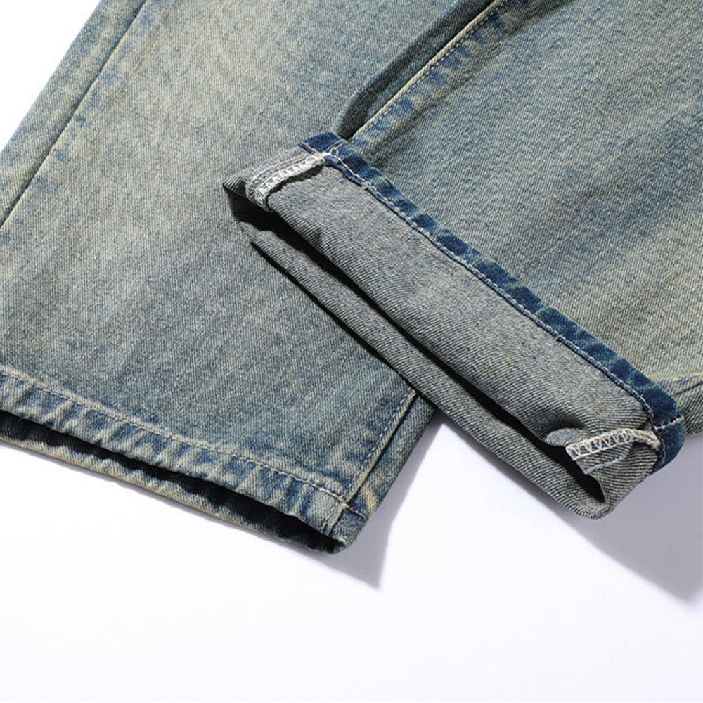 Мужские хлопковые весенние летние рваные джинсы повседневные брюки брюки винтажные широкие джинсовые брюки джинсы для мужчин модная одежда уличная одежда