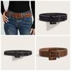 Харадзюку ПУ Кожаный Пояс Ретро Западный Ковбойский Пояс Мода Винтажный Широкий Пояс Леди