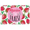 [Q6558] - Humorous Laminated Placemat 'Messages' White Red (Bring Back Your Strawberry) - 43x28 ​​cm