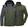 Mens Winter Jacket 3 In 1 Waterproof Warm Snow Fleece Lining Coat Hooded Windproof Jacket M-6XL