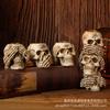 New Creative Personality Do Not Hear Do Not Say Resin Ornaments Halloween Skeleton Ghost Festival Atmosphere Decorations