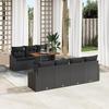 VidaXL 8-piece Black Rattan Garden Sofa Set with Cushions 3358536