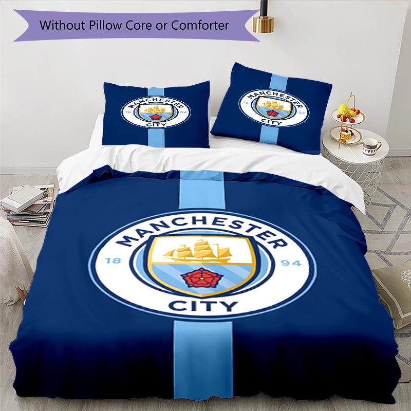 3pcs Football Team (32) Design Cover Set - HD Printed Bedding with 1 Cover and 2 Pillowcases - Perfect for Home and Dorm Decor
