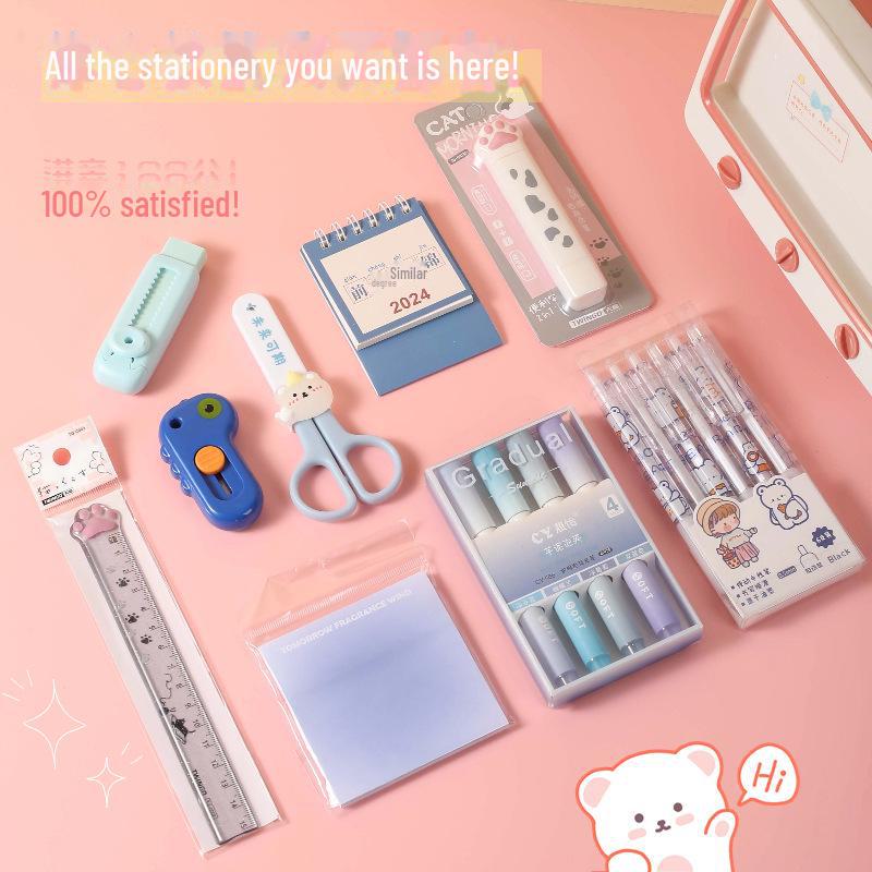 Высококачественный набор канцелярских принадлежностей для средней школы - Многофункциональная подарочная коробка для школы