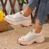 Fashion Women'S Fashion Sneaker Lace Up Running Casual Max Cushioning Walking Tennis Flat Vulcanized Shoes Comfortable Soft Sole Shoes