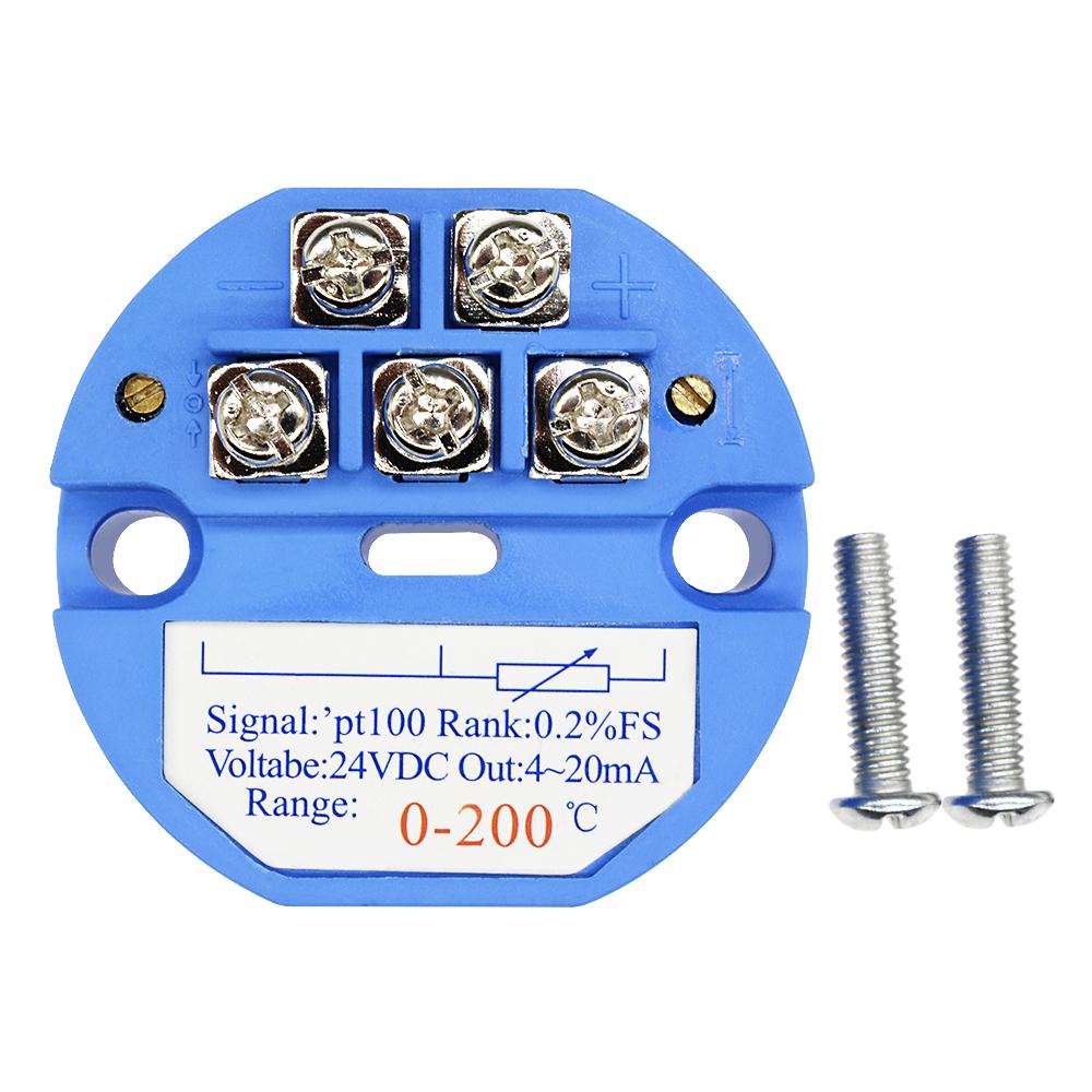 PT100 Type to 4-20mA 0-200 Degrees temperature sensor transmitter RTD DC 24V Thermal Resistance Temperature Transmitter