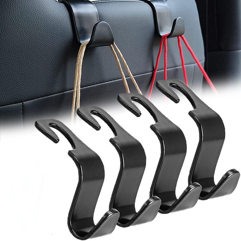 1/2/4 Pcs Universal Car Seat Hooks Auto Headrest Back Seat Hook Vehicle Storage Hanger for Handbags Grocery Bag Car Interior Accessories