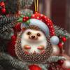 New Acrylic Flat Animal World Christmas Party Pendant Christmas Gift Keychain Bag Hanger Party Pendant Cute Keychain