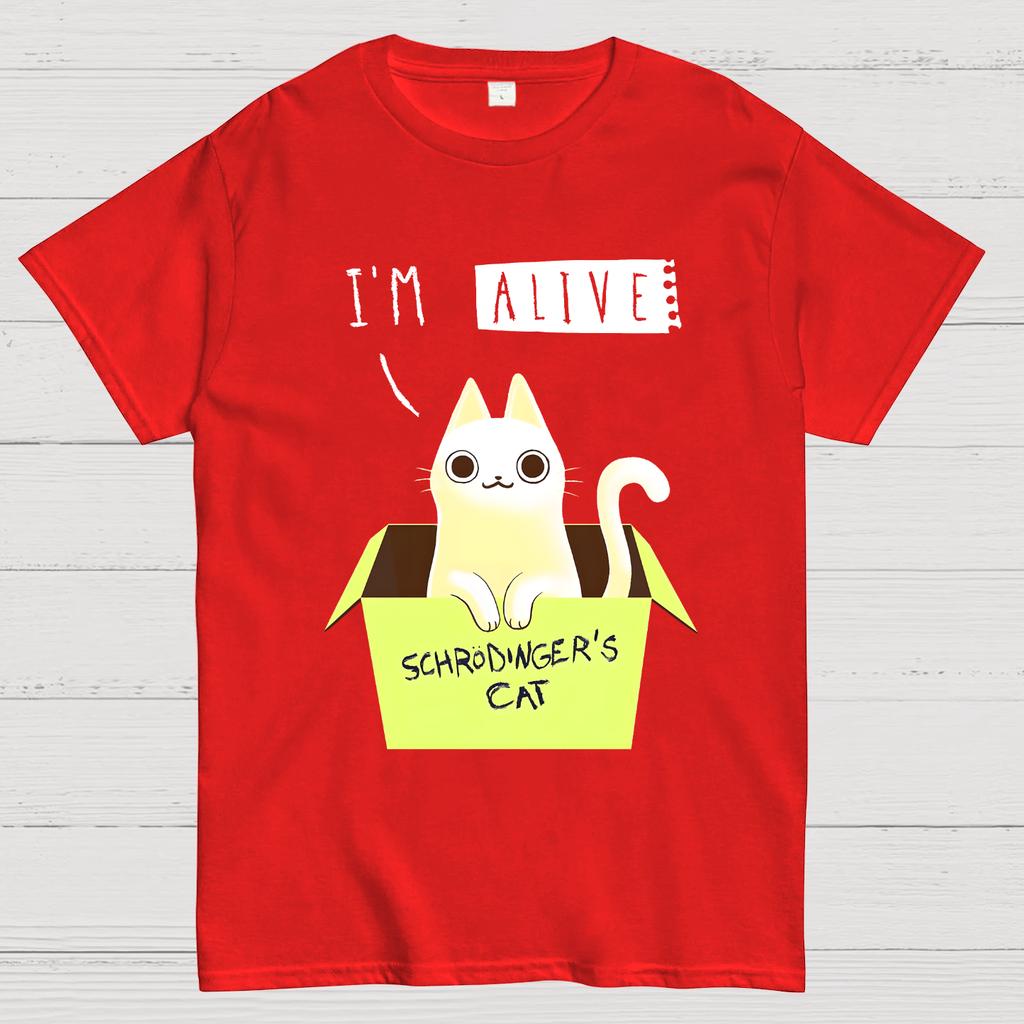 I'm Alive Schrödinger's Cat Unisex 100% Cotton Summer Casual Cool Loose T-Shirt