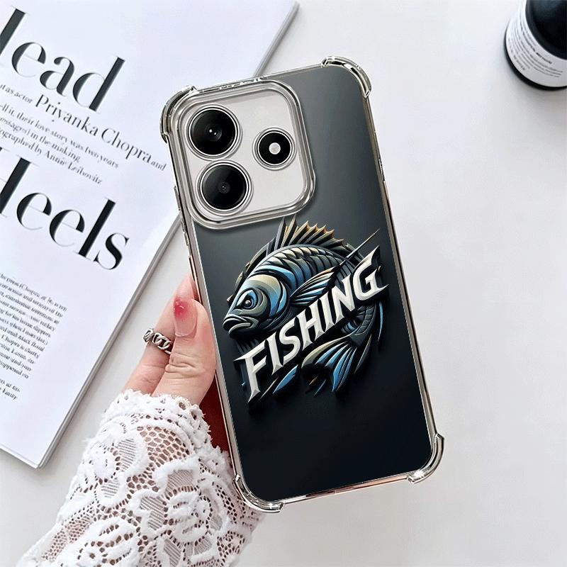 Nash Fishing Fish Mark Plating Phone Case For Xiaomi Redmi Note 14 15 Pro Plus 13 12 11 11S 11T 10 9S 9 5G Anti-Fall Airabag Cov