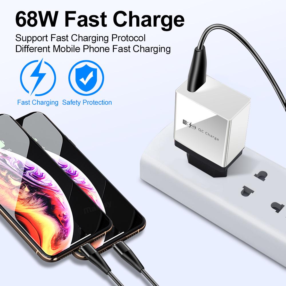 Цветное 4-портовое USB-зарядное устройство для путешествий 5 В / 2,4 А Быстрая зарядка Австралийский стандарт