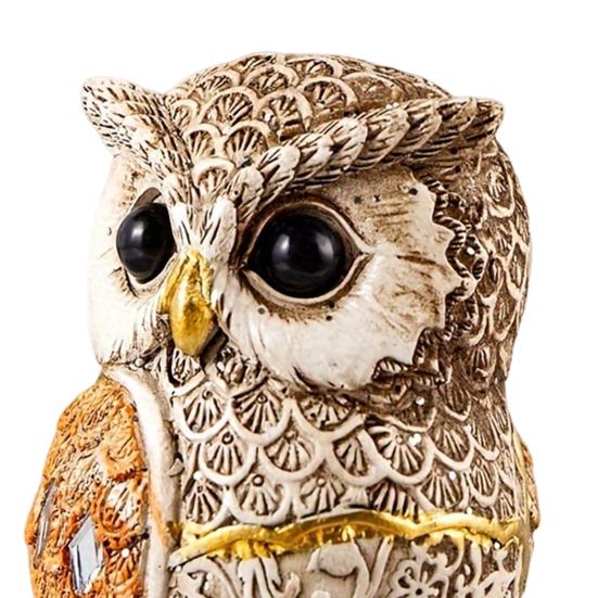 Статуэтка совы Реалистичный вид Животная тематика Орнамент Коллекционная фигурка совы Домашний декор Аксессуар для офисного стола
