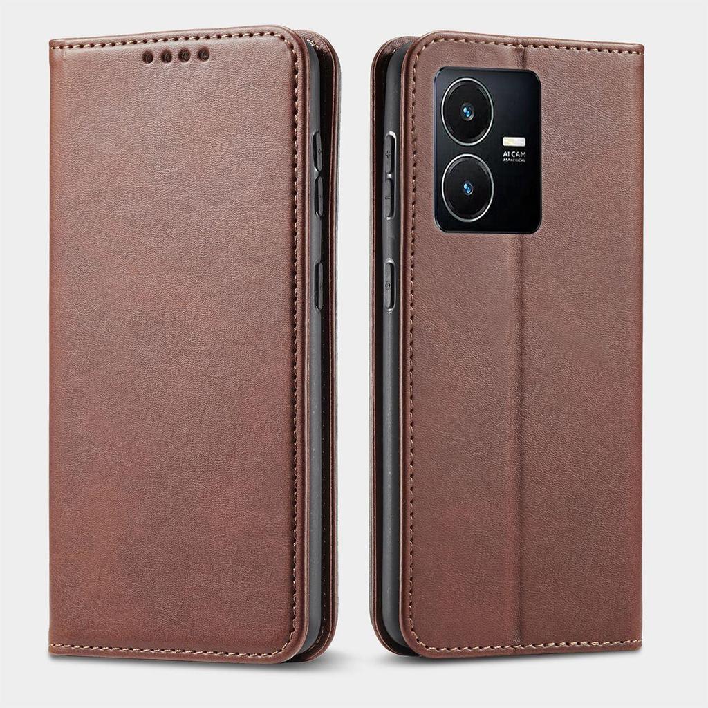 Премиальный чехол-кошелек из ПУ кожи для Vivo Y22s, Y22 с магнитной застежкой и подставкой