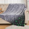 Glow In The Dark Throw Blanket, Galaxy Stars Pattern Soft Cozy Flannel Fleece Blanket for Boys Girls, All Seasons Grey Gifts Blanket for Kids