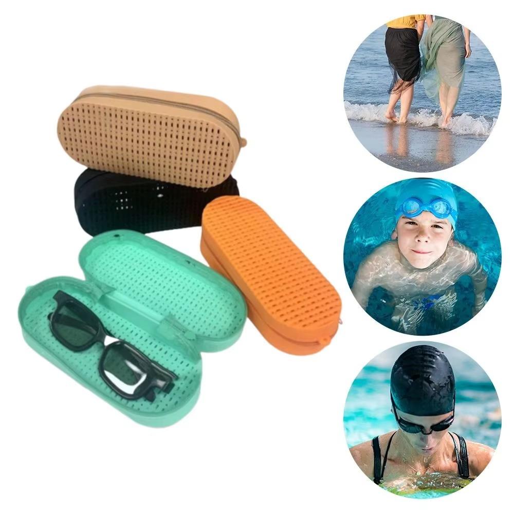 Коробка для хранения плавательных очков на молнии, Портативная защитная коробка для солнцезащитных очков, Пловцы