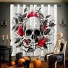 Ужас Череп Цветочные 3D Печатные Шторы Ретро Готические Шторы Хэллоуин Вечеринка Декоративные Шторы Домашний Декор 2 Шт.