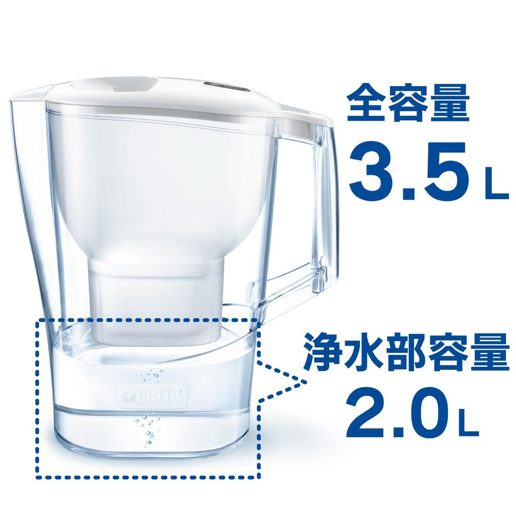 Очиститель воды Brita для очистки воды Aruna XL Maxtra Plus с 1 картриджем, японский белый хлор, удаление накипи, объем 2,0 л