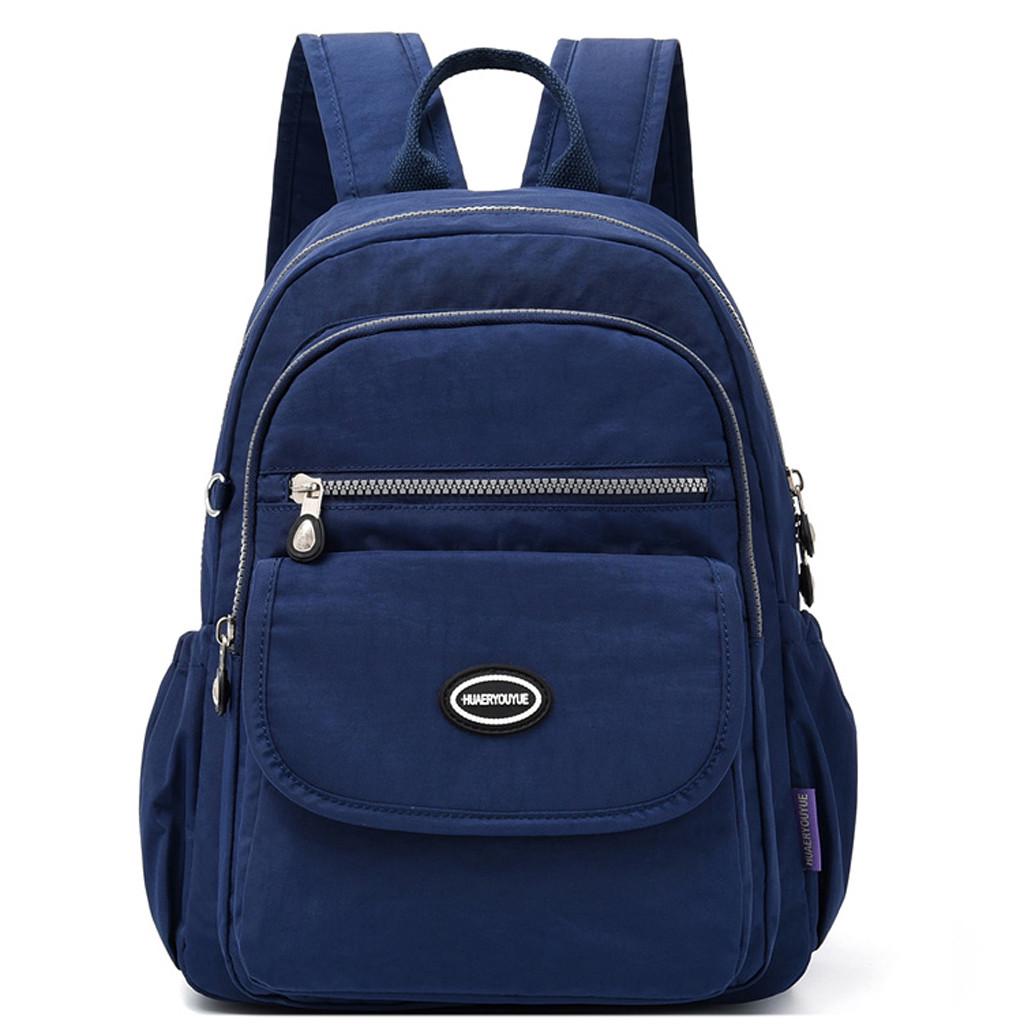 Женские модные однотонные портативные студенческие рюкзаки на молнии большой емкости