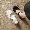 Sweet French thick heel shallow mouth Mary Jane shoes women's 2025 early spring new one-word with round head high heel single shoes versatile