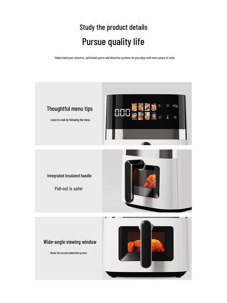 Многофункциональная умная аэрофритюрница с большой вместимостью и сенсорным дисплеем