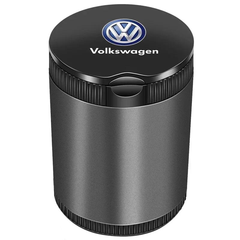 Car For Volkswagen VW Fashion Car Portable Car Ashtray LED Light Version For Volkswagen Tharu R Polo T5 GTI Tiguan Passat R-Lin