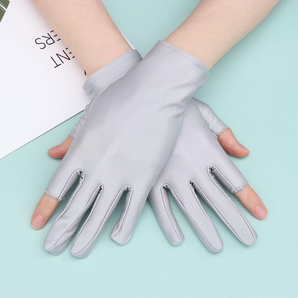 Sun Protection Two Finger Touch screen Driving Gloves Summer Mittens Thin Spandex Gloves