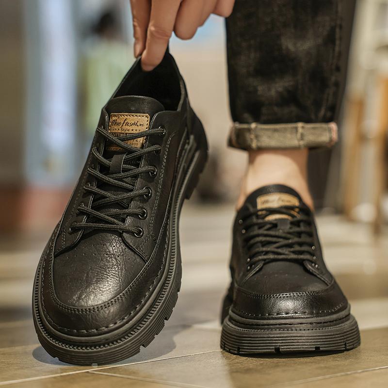 Leather shoes autumn British style dress business casual heightening board shoes Martin boots