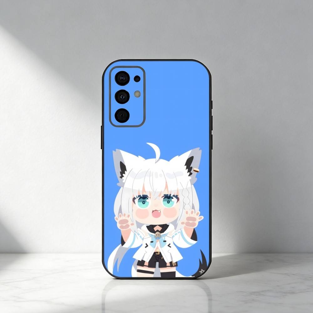 HOLO Shirakami Fubuki Phone Case For Samsung S25,S24,S21,S22,S23,S30,Ultra,S20,Plus,Fe,Note,5G Black Cover