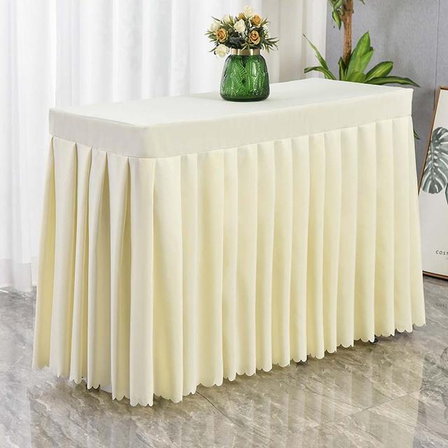 Rectangular Tablecloth Conference Exhibition Solid Table Cover Elegant Table Skirt For Wedding Banquet Party Desk Decor