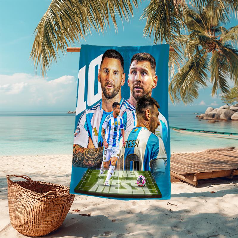 1pc Football Player Action Microfiber Quick Dry Beach Towel Absorbent Soft Oversized Sand Free Towel for Travel Pool Gym Swimming Yoga 20a166