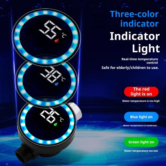 Измеритель температуры душа Точный тестер мониторинга температуры воды со светодиодным дисплеем Гидроэнергетический Водонепроницаемый Термометр для ванны Безопасный датчик
