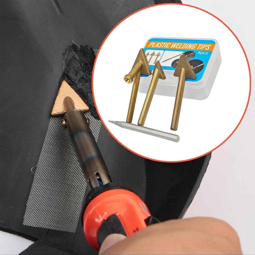 4Pcs Plastic Welding Replacement Tip, Copper Welding Iron Head Replacement Tip for Car Bumper Repair