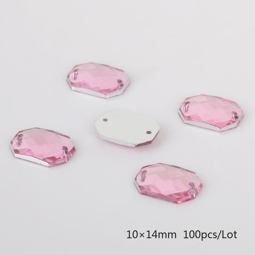 Круглые многогранные акриловые стразы с плоской задней стороной и двумя отверстиями для DIY ювелирных аксессуаров