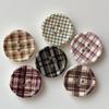 10 шт. Цветные клетчатые круглые пуговицы, Материалы ручной работы, Аксессуары для одежды, Цветы для обуви, DIY, Осень, Зима, Новый стиль