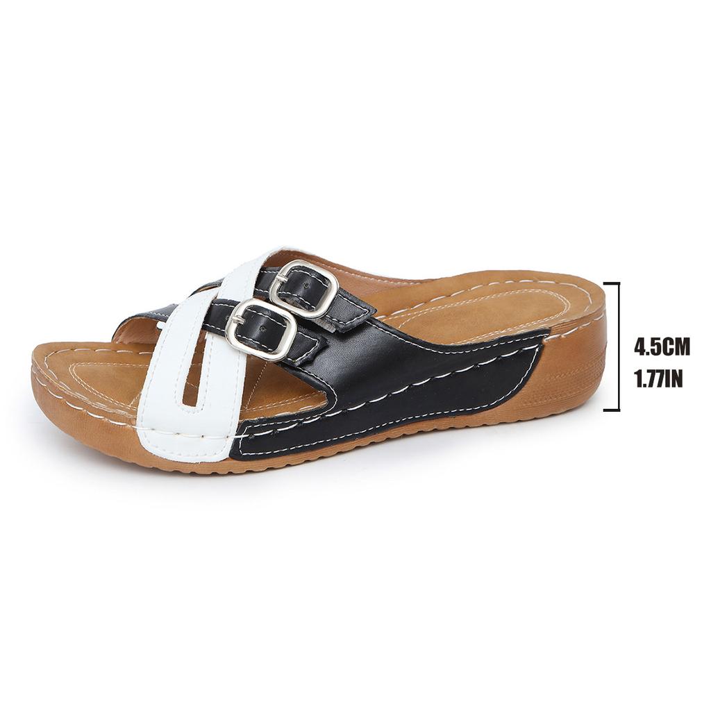 Модные женские тапочки-клинья, женские тапочки с открытым носком, 2025 лето, новая мода, роскошные уличные пляжные тапочки на платформе, Sandalias De Mujer