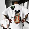 Летняя футболка Disney 2026 года с креативным принтом 100% хлопок, короткий рукав, повседневная, свободная и дышащая, унисекс