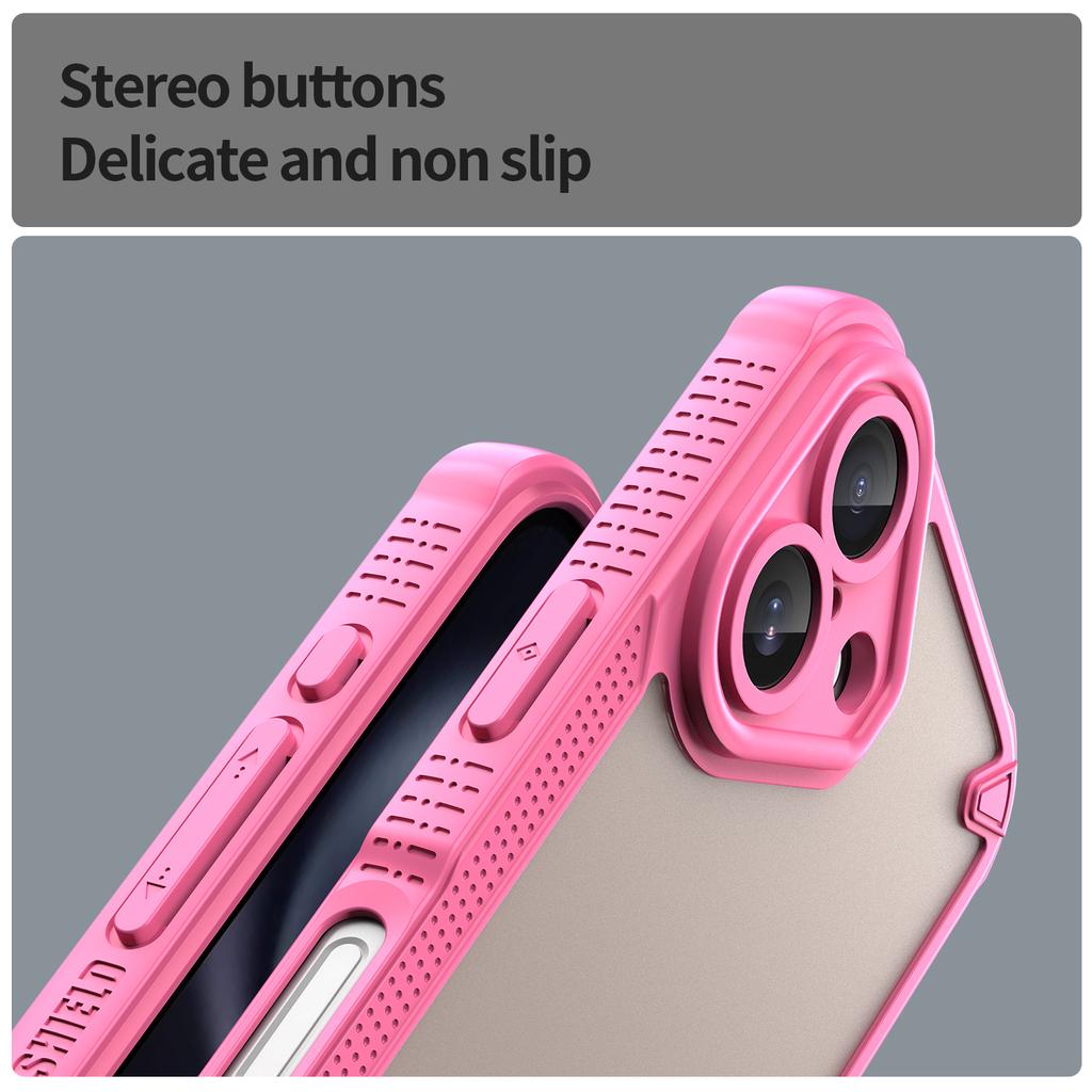 Серия Armor Чехол для iPhone 16 PC+TPU Полупрозрачный Матовое покрытие Защитный чехол для телефона