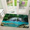 Creative 3D Nature Landscape Doormat Beautiful Forest Waterfall Welcome Mat Green Stream Home Entryway Decor Floor Rug Carpet