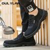 Oulylan Puncture Proof Work Shoes Wear Resistant Safety Sneakers Breathable Mesh Protective Footwear Men Steel Toe Labor Boots