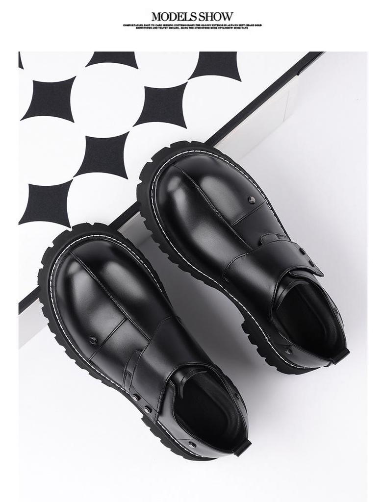 Мужские туфли дерби 2025: Толстая подошва, увеличивающая рост, высококачественная кожа для поездок на работу