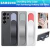 Original Samsung S25 Ultra Standing Grip Case For Samsung Galaxy S25 Ultra Grip Case Luxury Silicone Wristband Shockproof Elastic Band Hard Back Cover