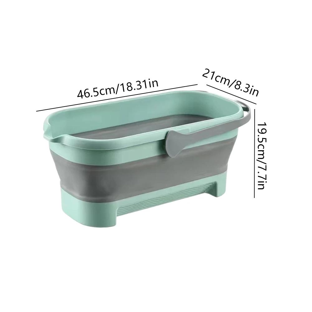 Folding Mop Bucket Rectangular Fishing Baskets Car Washing Basin Portable Large Capacity Wash Bucket Home Cleaning Supplies