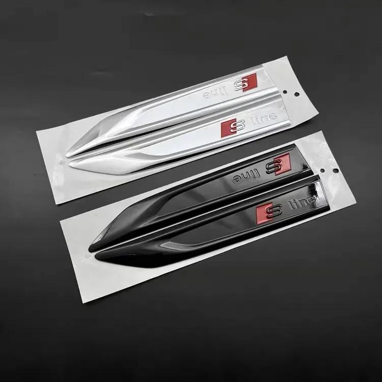 For qaz14 A3 A4 B8 8P 8V A6 C7 A5 Q5 B7 B6 B9 A7 SLINE Q3 Q7 Car Logo Modification Leaf Plate Sline Side Label Decorative Sticker
