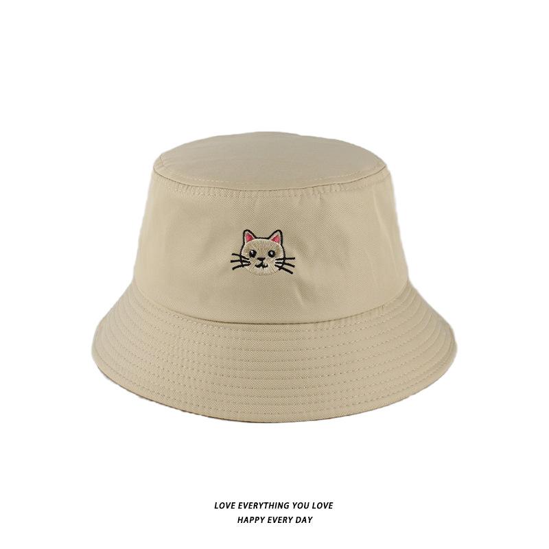 Bucket Hats Men And Women Skull Embroidered Fisherman Hat, Single-Sided Black Street Fashion Foldable Sunhat