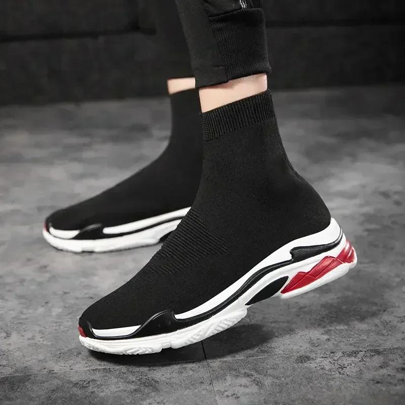 Shoes for Men Sneakers Men All Brands Tennis Loafers Shoes Tide Women Elastic Socks Shoes Fashion Casual Shoes Large 2024 Autumn