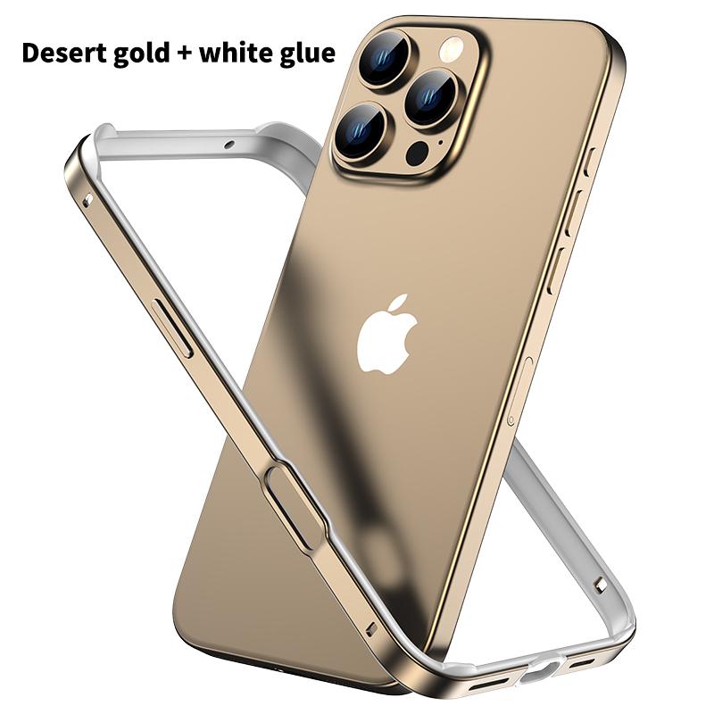 Hybrid Silicone Frame Aluminum Metal Phone Case for iPhone 16 15 14 Plus 13 12 11 Pro Max Xs Xr Anti-Fall Corners Bumper Cover