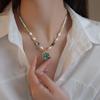 Women's Freshwater Pearl Abalone Pendant Necklace - Light Luxury, Elegant Horseshoe Design