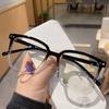 Large Square Frame Anti-Blue Light Glasses Fashion Retro Men Women Computer Gaming Classic Plain Glass Spectacles