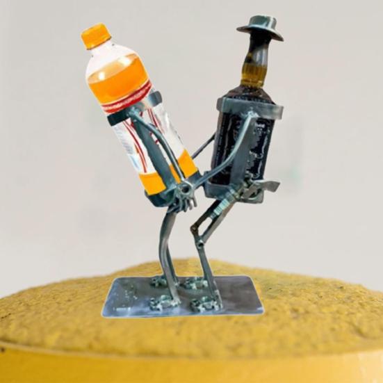 Metal Wine Bottle Holder Saucy Figure Drink Holder Bar Tabletop Wine Rack for Decorative Display Wine Enthusiasts Gift